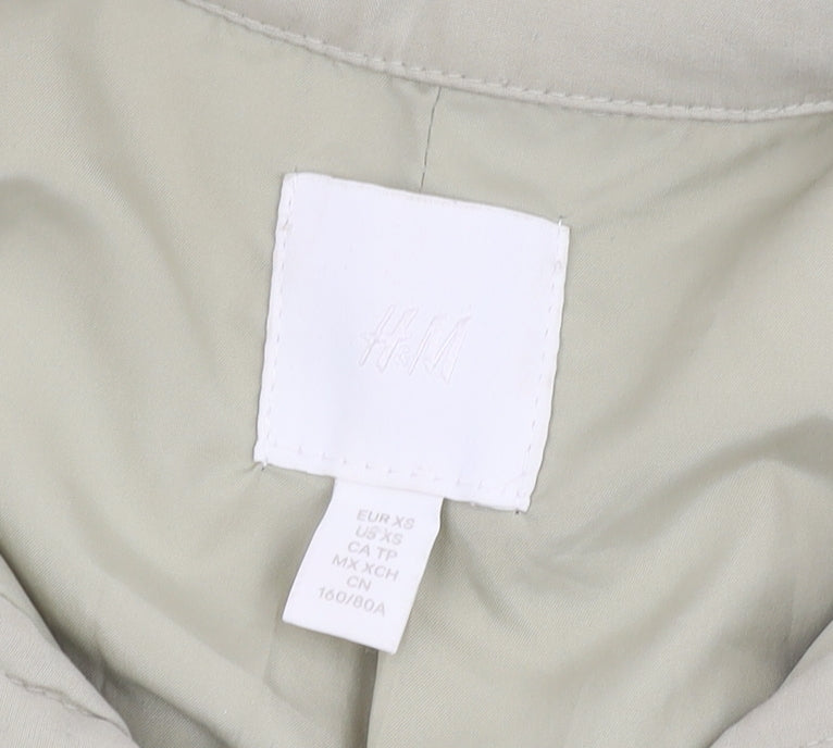 H&M Women's Beige XS Long Sleeve Casual Button Jacket