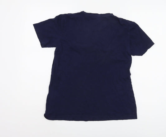 DKNY Women's Blue Crew Neck T-Shirt - Size S, Casual Style