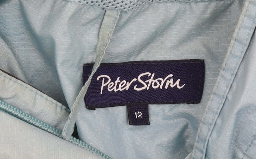 Peter Storm Women's Blue Rain Coat Size 12 Waterproof