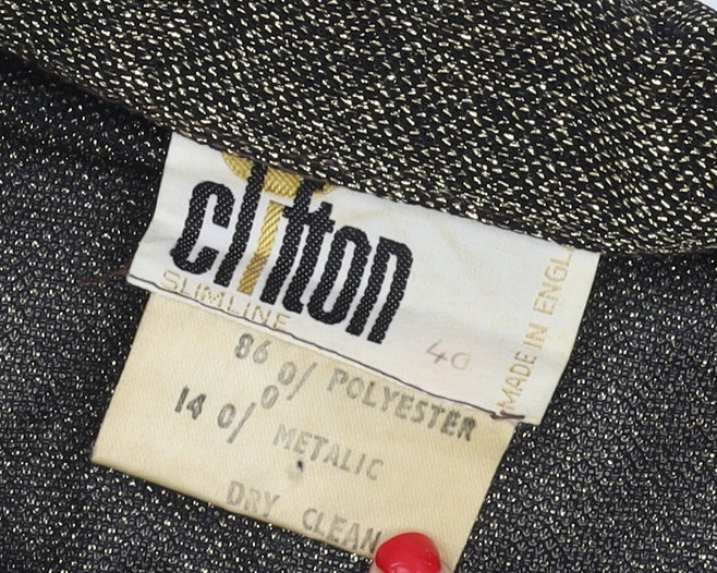 Clifton Women's Black Slim Button-Up Shirt 12