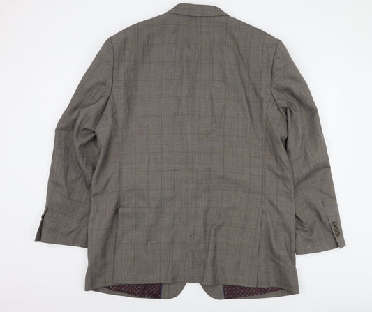 Greenwoods Men's Grey Check Blazer 48R Formal