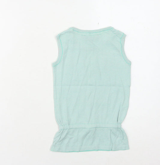 Ted Baker Girls Green Striped Tank Top 2-3 Years