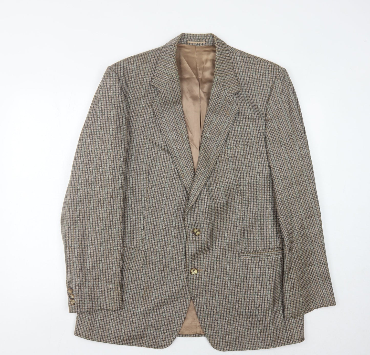 Magee Men's Brown Check Blazer 44 Reg Single-Breasted