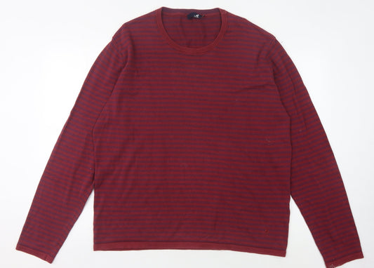 Kangol Men's XL Red Striped Pullover Jumper
