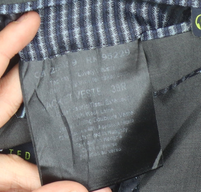 Brand and care label for Ted Baker Men's Black 38R Blazer Jacket