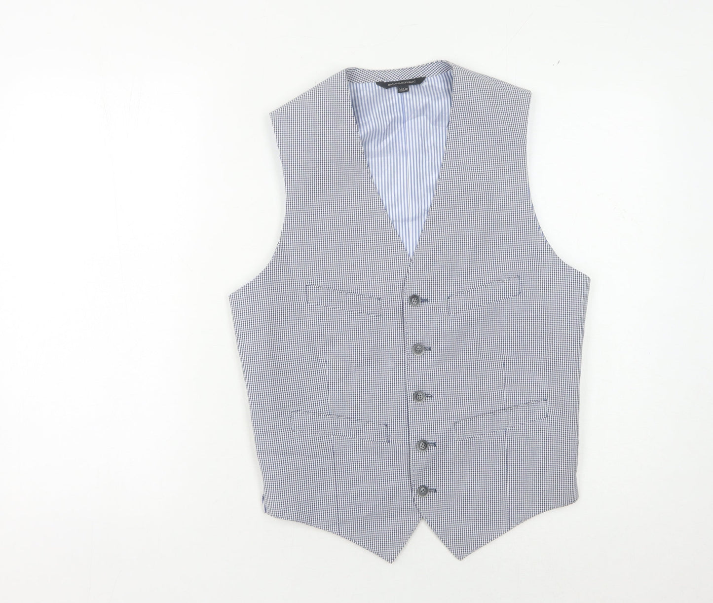 Banana Republic Men's Multicoloured Waistcoat 36 Check