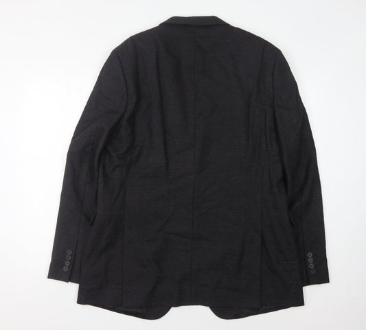 Jaeger Men's Black Blazer 44R - Classic Wool Jacket