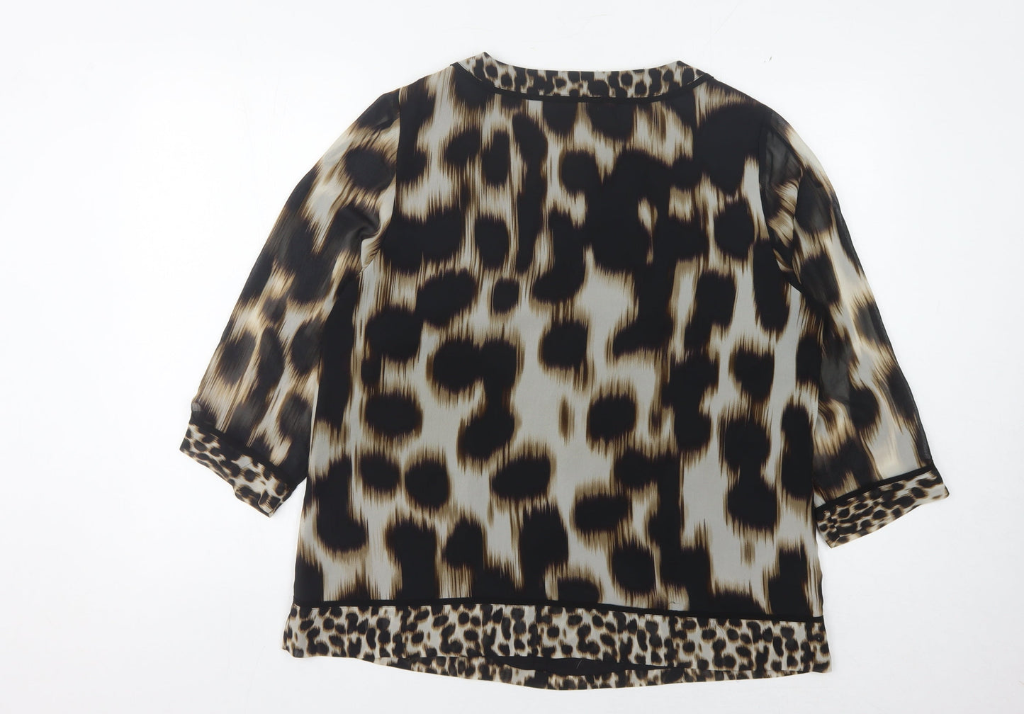 Windsmoor Women's Black Animal Print Blouse Size 14