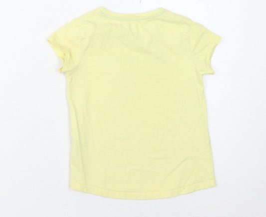 Animal Boys Yellow T-Shirt - 7-8 Years, Crew Neck, Casual Fit