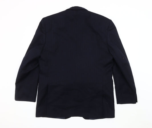 Centaur Men's Blue Wool Blazer 42 Regular Striped