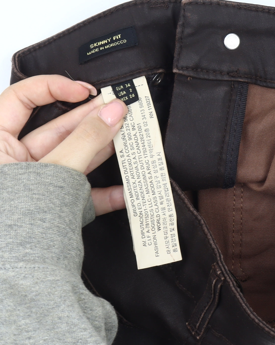 Massimo Dutti Women's Brown Skinny Jegging XS