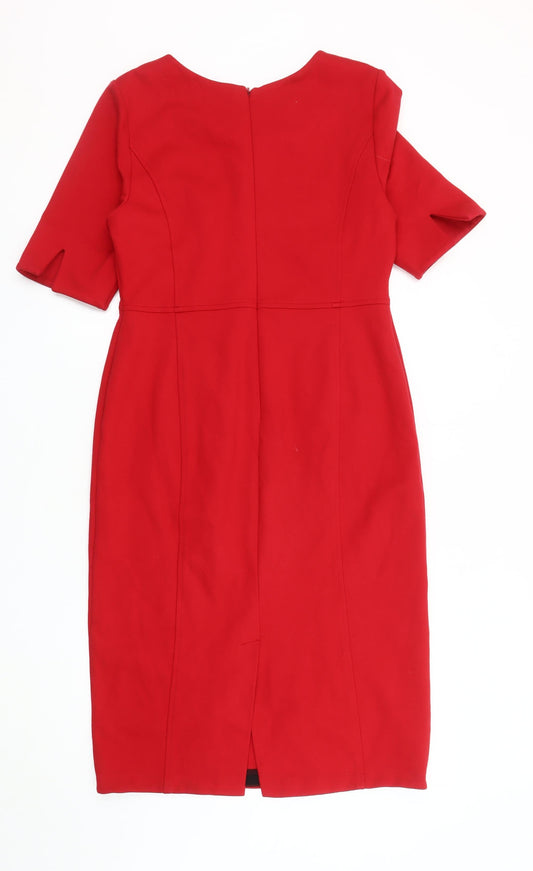 Laura Ashley Women's Red Sheath Dress, Size 14