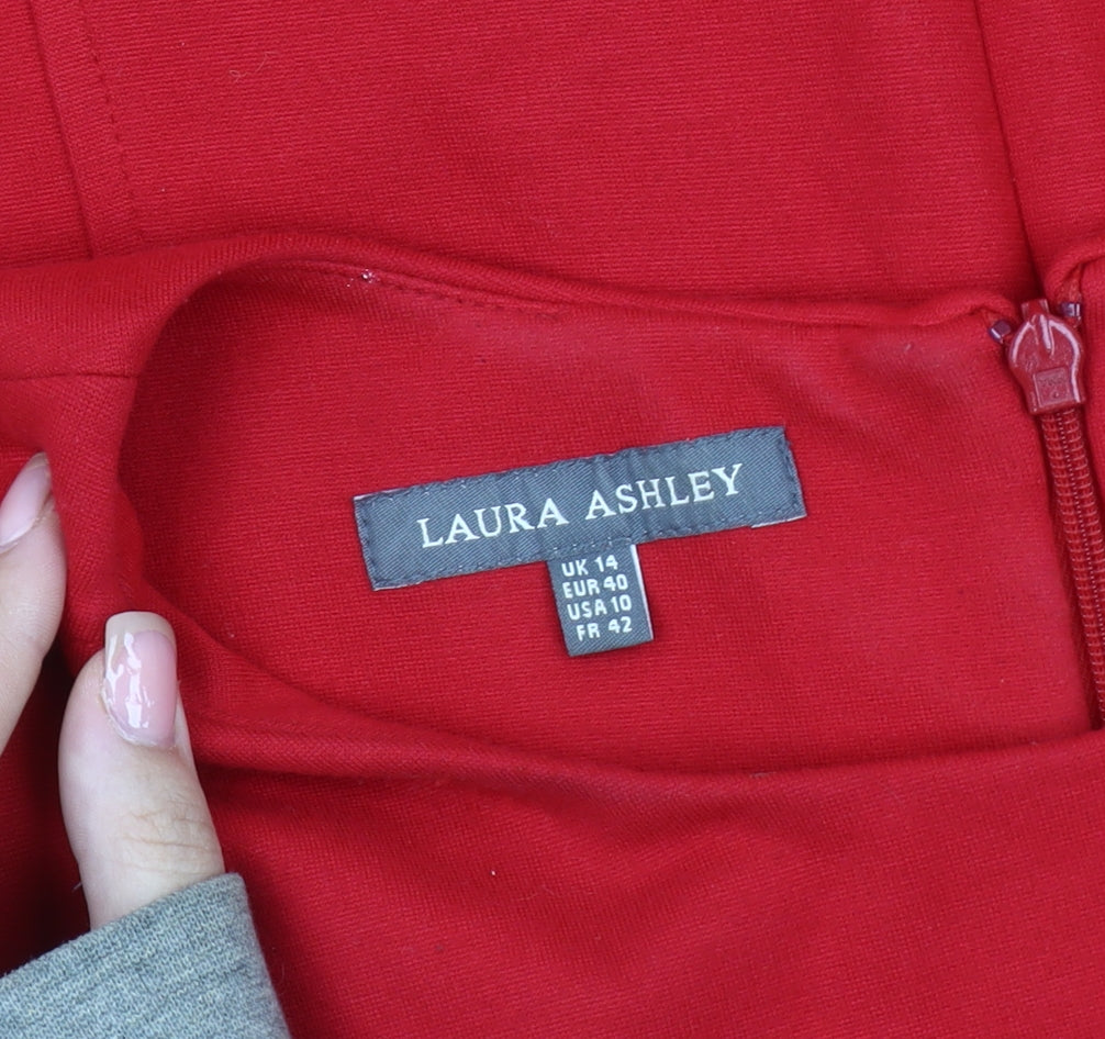 Laura Ashley Women's Red Sheath Dress, Size 14