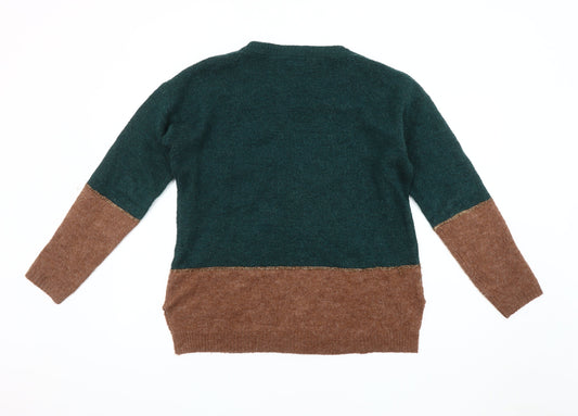 Fat Face Women's Green Brown Pullover Jumper Size 12