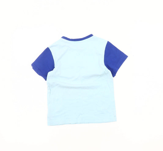 Adidas Boys Blue Graphic T-Shirt, 3-4 Years, Sporty Casual