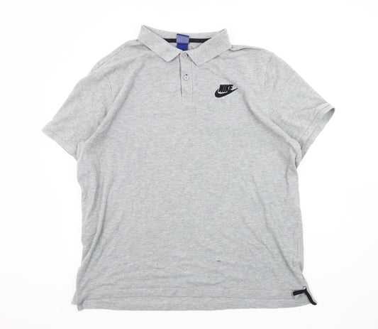 Nike Men's Grey 2XL Polo Shirt Short Sleeve Collared