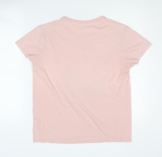 Calvin Klein Women's Pink T-Shirt, M, Crew Neck