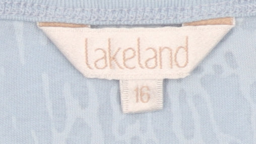Lakeland Women's Blue T-Shirt - Butterfly Design, Size 16