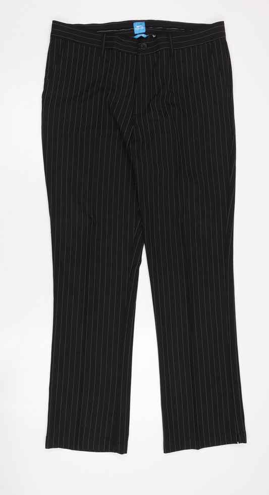 Slazenger Men's Black Striped Trousers 32W Regular