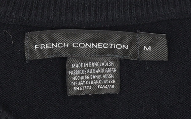 Brand and care label for French Connection Men's Black M jumper Acrylic