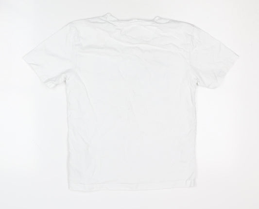 McKenzie Boys White Graphic T-Shirt, Size 12-13, Casual Cotton