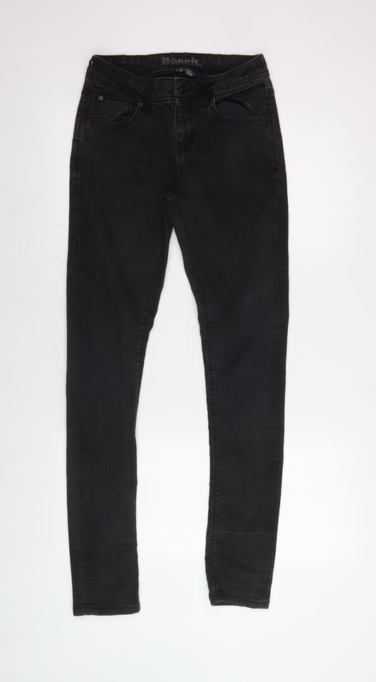 Additional front view of Bench women’s black skinny jeans, size UK 20, slim fit