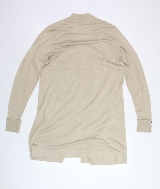 Wallis Beige Unisex Cardigan - M, V-Neck, Button, Autumn