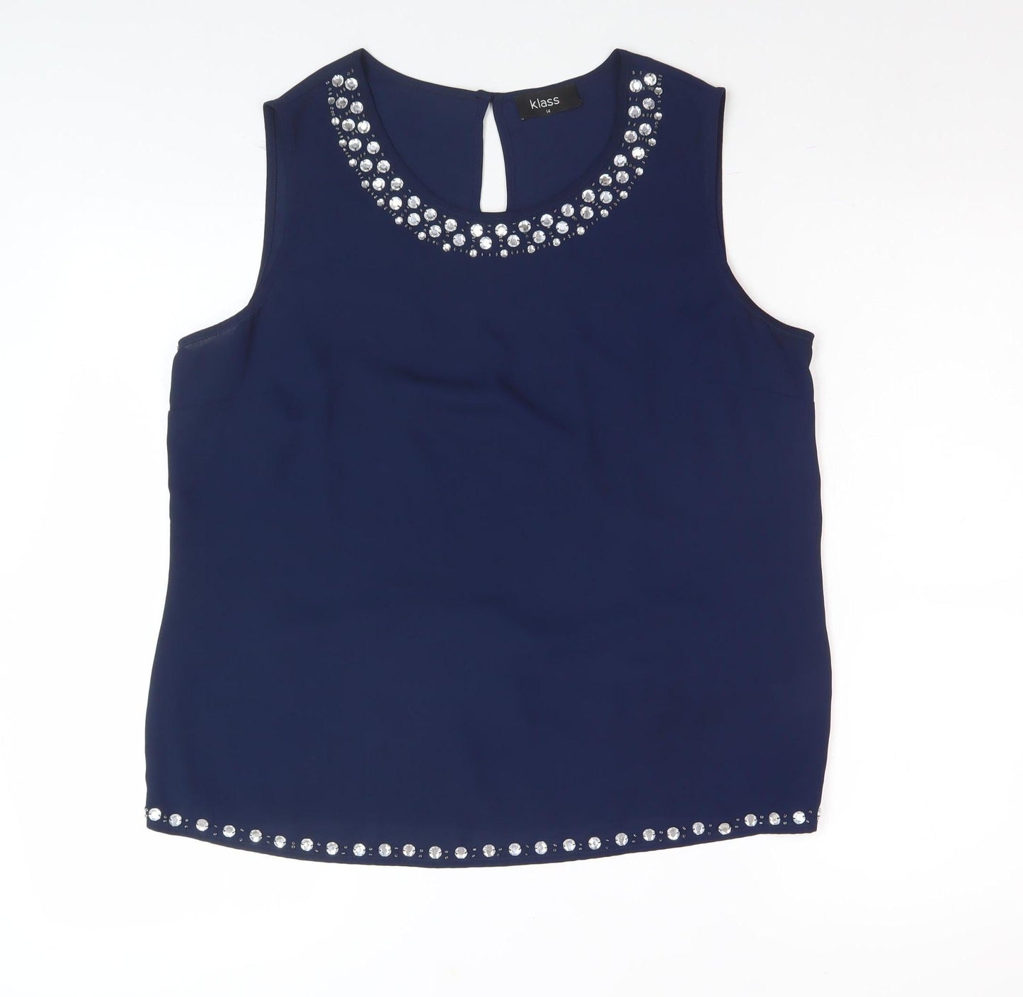 Klass Women's Blue Sleeveless Blouse Size 14