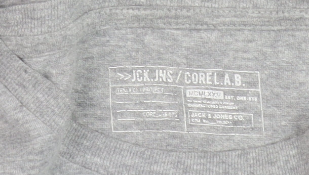 Jack & Jones Men's Grey Graphic Print T-Shirt - L