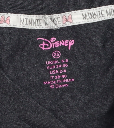 Disney Minnie Mouse Women's Black XS Long Sleeve T-Shirt