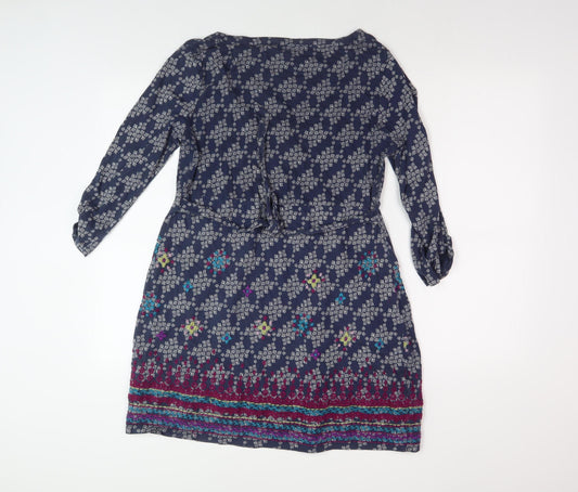 White Stuff Women's Blue Multicoloured Shift Dress