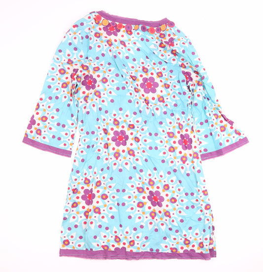 Boden Women's Multicoloured Floral Cotton Shift Dress Size 10