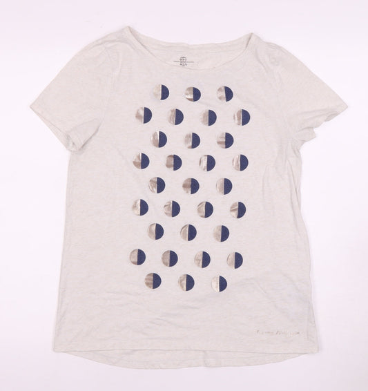 Tommy Hilfiger Women's Grey Polka Dot T-Shirt M