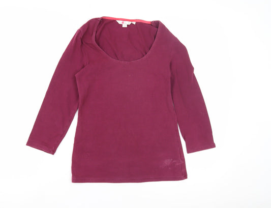 Womens UK Size 10 Boden Purple Cotton Blend T-Shirt