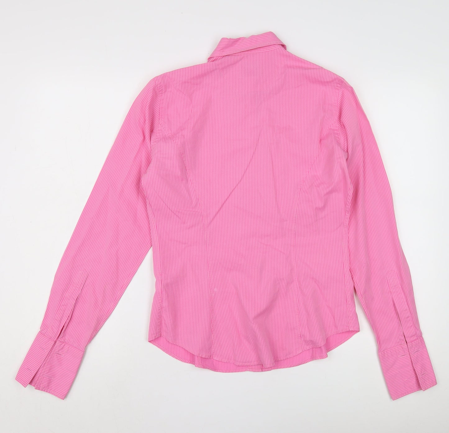 T.M. Lewin Women's Pink Striped Button-Up Shirt 10