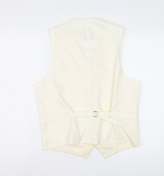 Heirloom Men's Ivory Check Waistcoat, Size 38