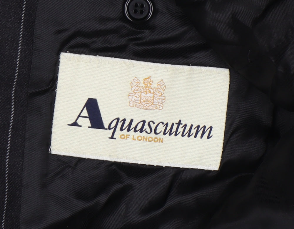Aquascutum Men's Black Striped Blazer 40R