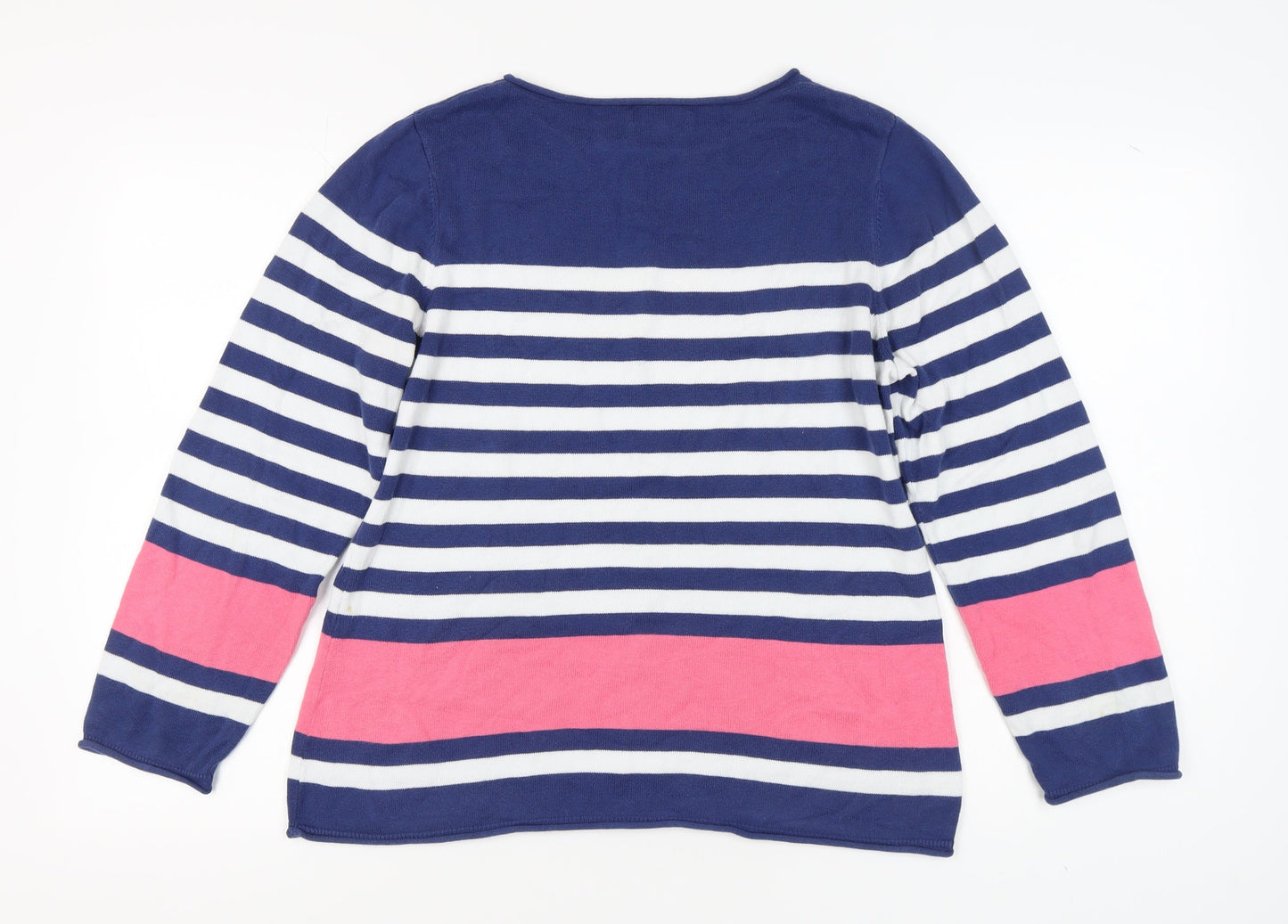 Lakeland Unisex Striped Cotton Pullover Jumper Size 16