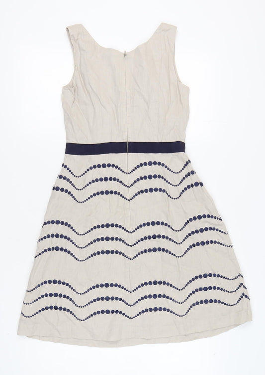 Boden Women's Beige Fit & Flare Dress Size 10
