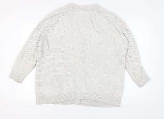 Superdry Women's Grey Chunky Knit Cardigan Size 14