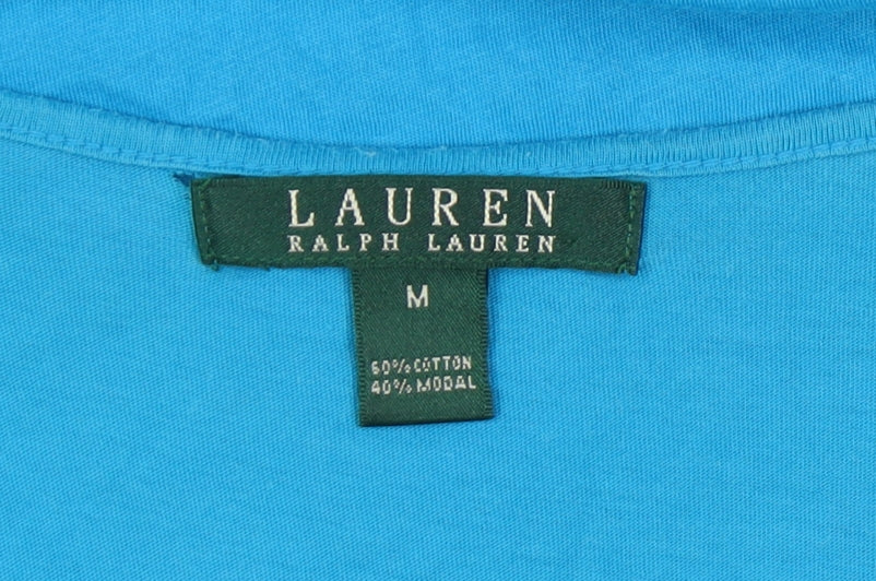 Lauren Ralph Lauren Women's Blue Ruffle Tank - M