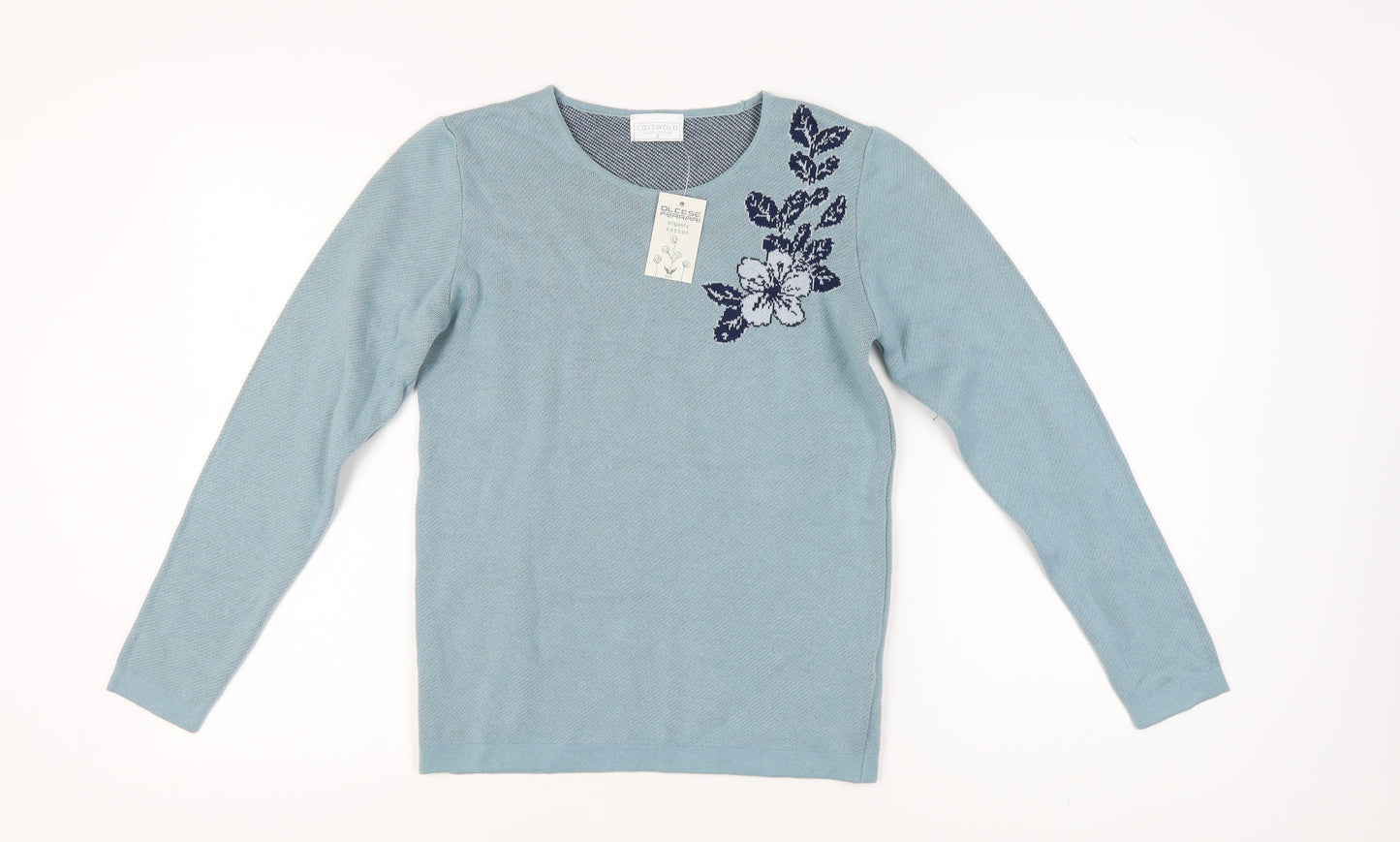 Cotswold Collections Women's Blue Embroidered Pullover Jumper