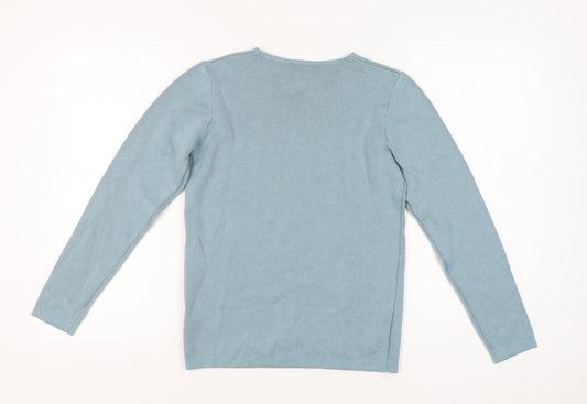 Cotswold Collections Women's Blue Embroidered Pullover Jumper