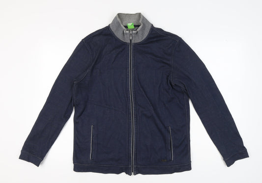 BOSS Hugo Boss Men's Blue L Full Zip Sweatshirt