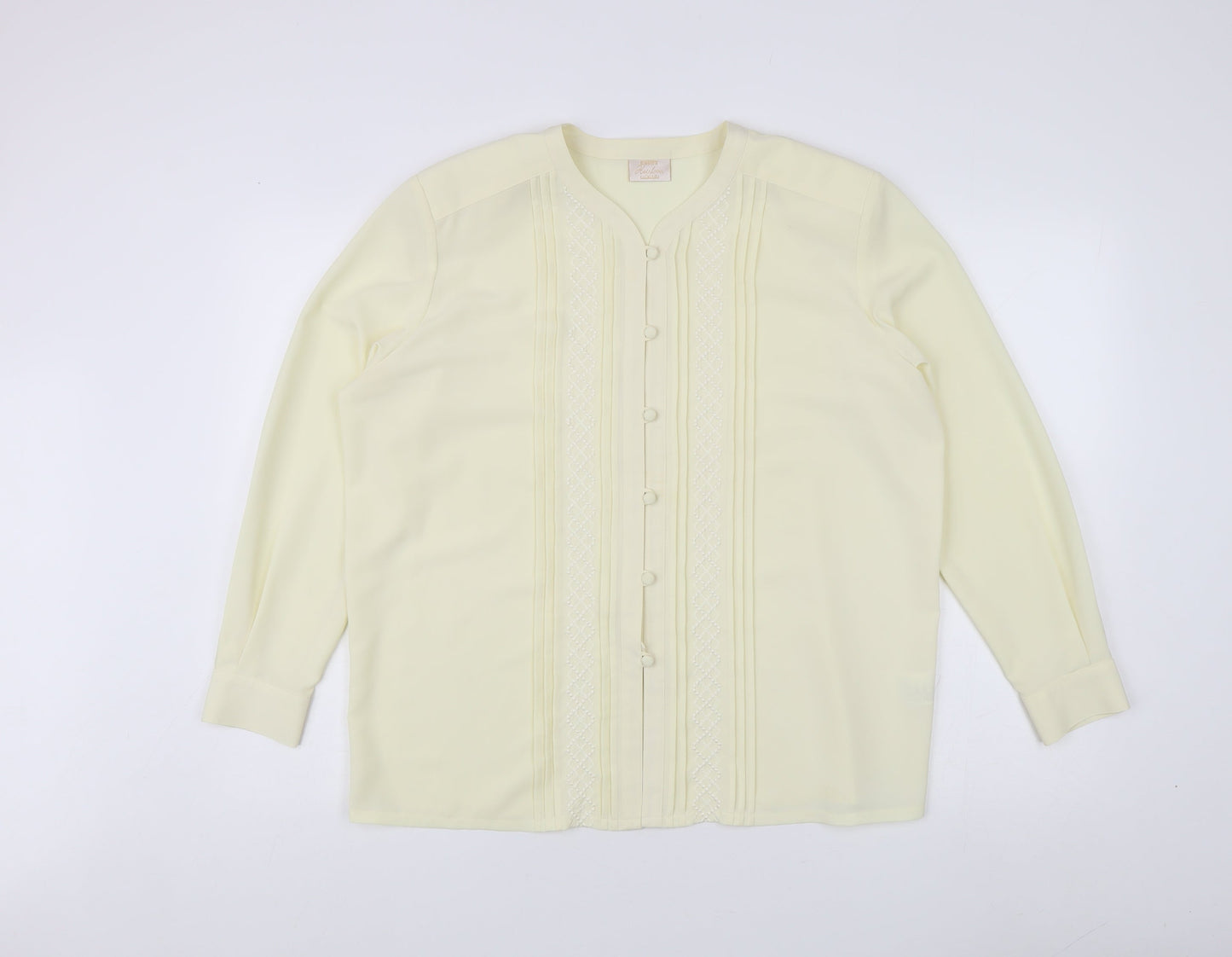 Eastex Women's Ivory Long Sleeve Button Blouse Size 16