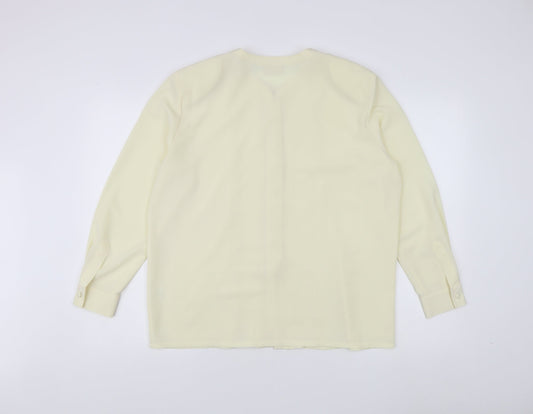 Eastex Women's Ivory Long Sleeve Button Blouse Size 16