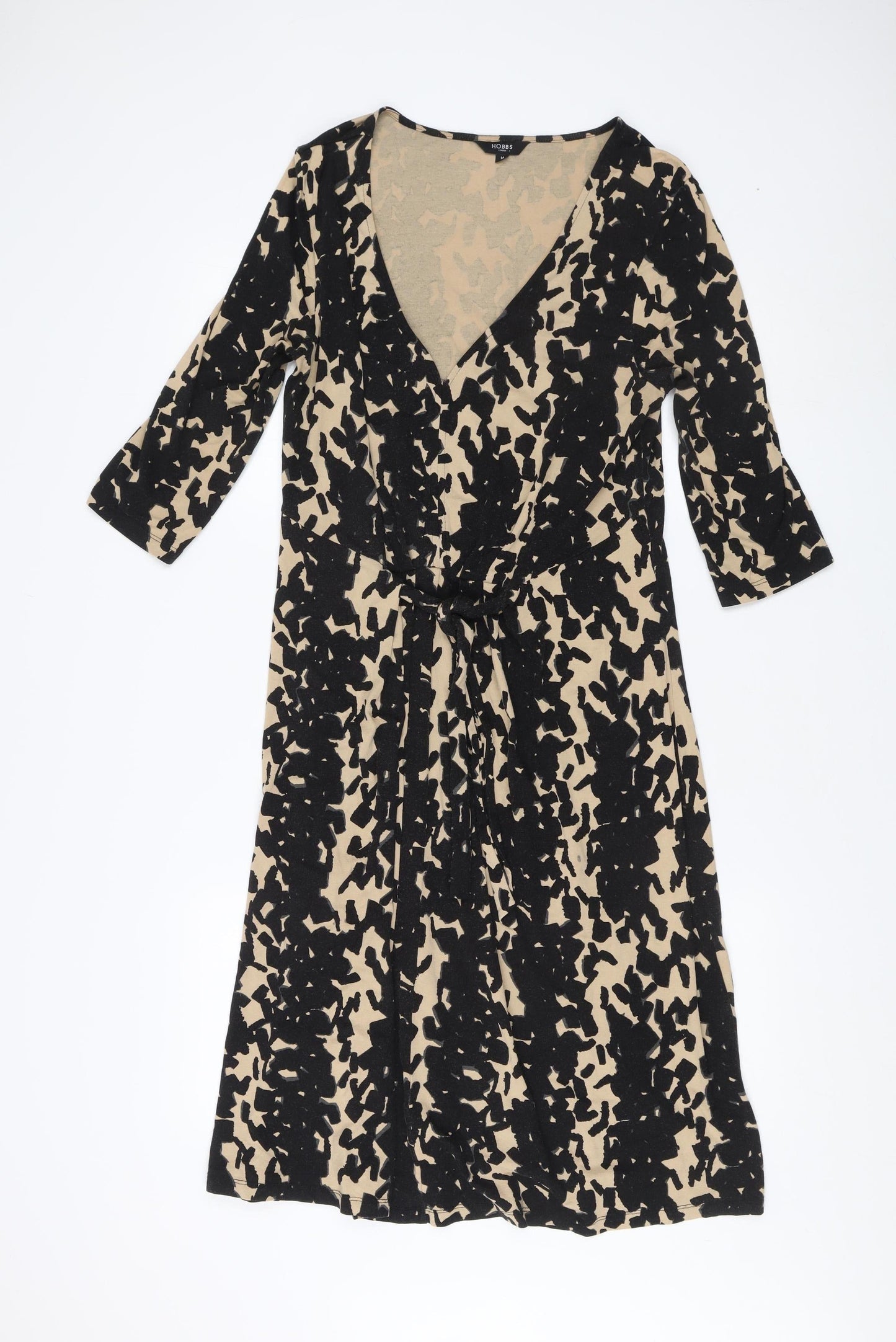 Hobbs Women's Multicoloured V-Neck Dress Size 14