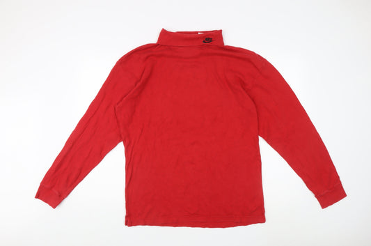Nike Men's Red Mock Neck Sweatshirt, Size L, Cotton