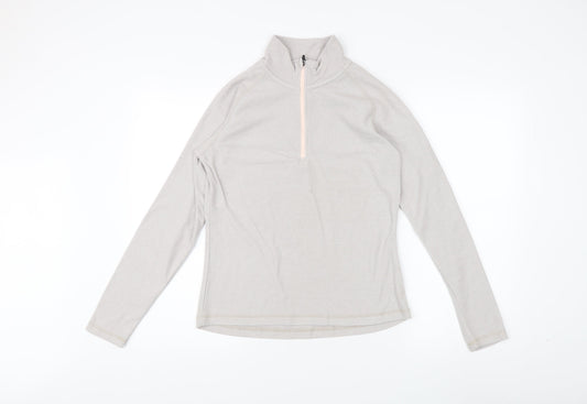 Trespass Women's Beige Zip Fleece High Neck Size 10