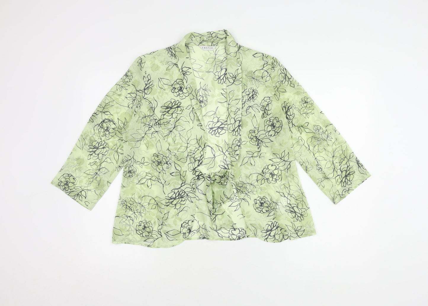 Eastex Women's Green Floral Tunic Blouse Size 10